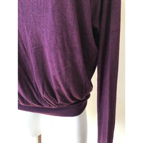 Anthropologie Bordeaux Thin Ribbed Boatneck top L - Picture 3 of 9